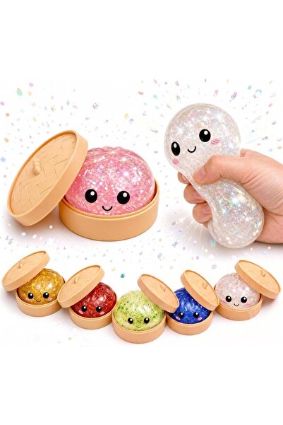 REZZOSS Glitter Dumpling Squishy Fidget Toy – Kawaii Mochi Fidget Toy Soft Ba...
