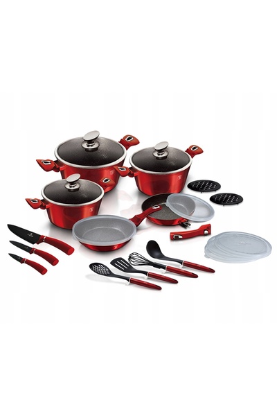 Berlinger Haus SET COMPLET DE 22 DE OALE, ROȘU, PENTRU INDUCȚIE ȘI GAZ, EL