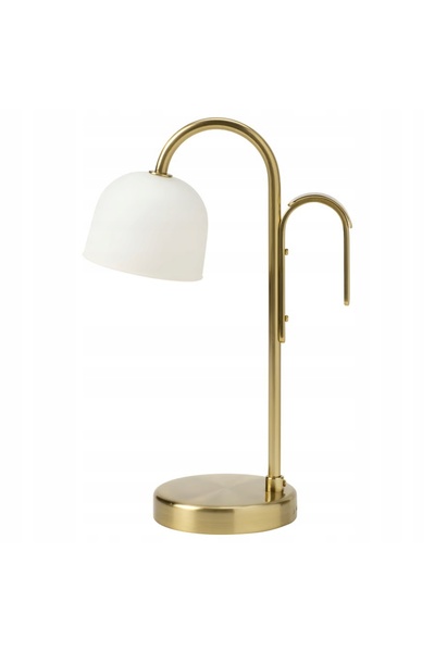 IKEA Lampă LED portabilă TVAMASTAD, alimentată cu baterii, alamă/sticlă albă
