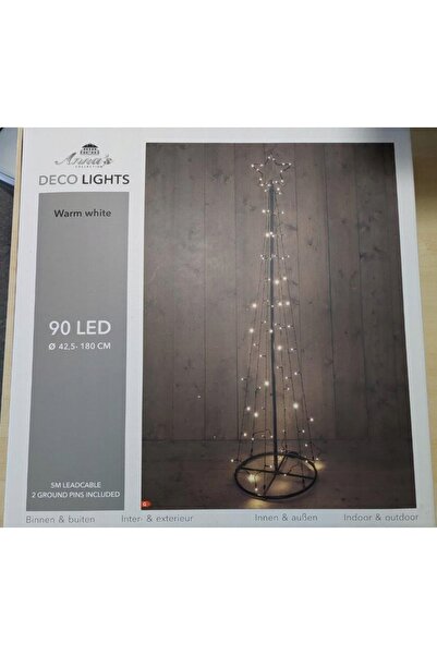NO BRAND Brad de Crăciun metalic cu LED-uri 42.5x180cm