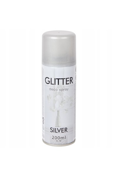 NO BRAND Spray cu sclipici argintiu, uscare rapidă, lac eficient, 200 ml