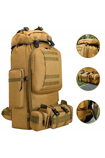 NO BRAND Rucsac turistic 100L, mare, impermeabil, pentru camping montan, 2 bu...