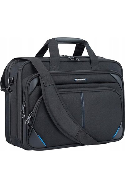 NO BRAND Geantă tip Krosr pentru laptop 17,3 inch, de umăr, extensibilă, neag...