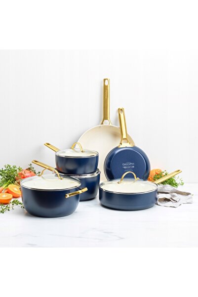 NO BRAND Set de vase de gătit GreenPan Padova Reserve, 10 piese, Albastru Oxford
