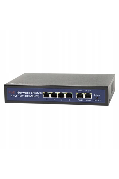 Blow Switch POE pentru camere 4xPOE 100Mbps 2xUpLINK 75W Mod Extend