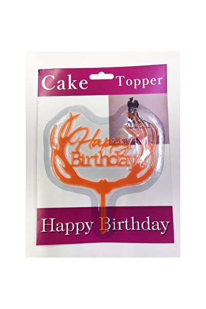 pınaxar Happy Birthday Written Orange Branch Cake Stick