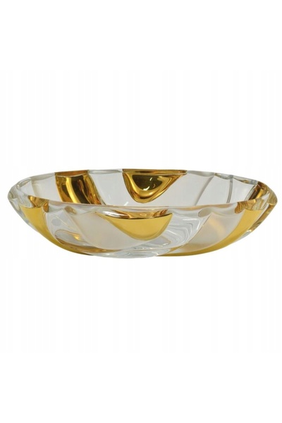 NO BRAND Salaterka cristal Bohemia Bomboo Gold 38cm