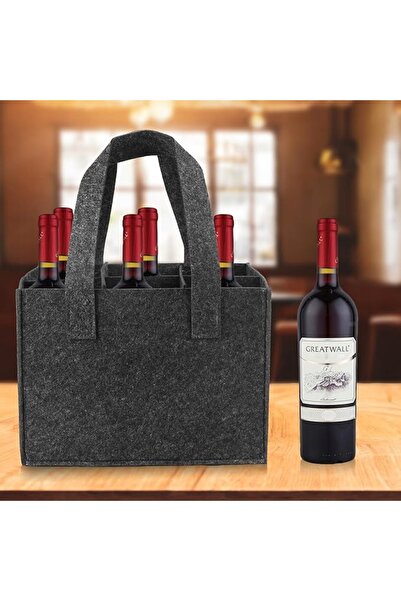 Dino Geantă elegantă din pâslă pentru 6 sticle de vin, geantă pentru bere și ...