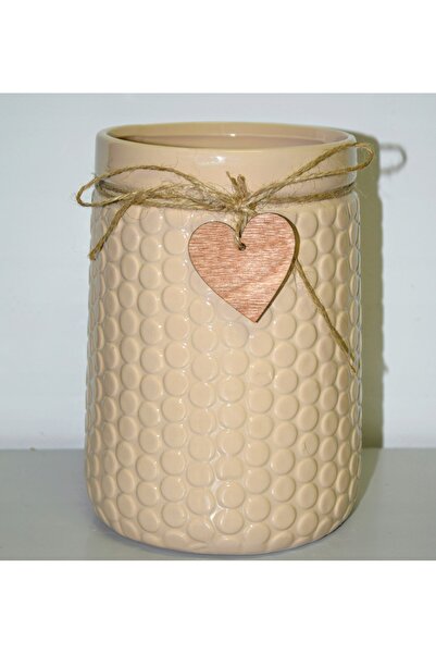 NO BRAND Vas ceramic bej H20cm