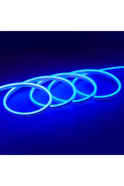 NO BRAND Bandă LED flexibilă tip neon 12V puternică |   5 METRI |   ALBASTRU