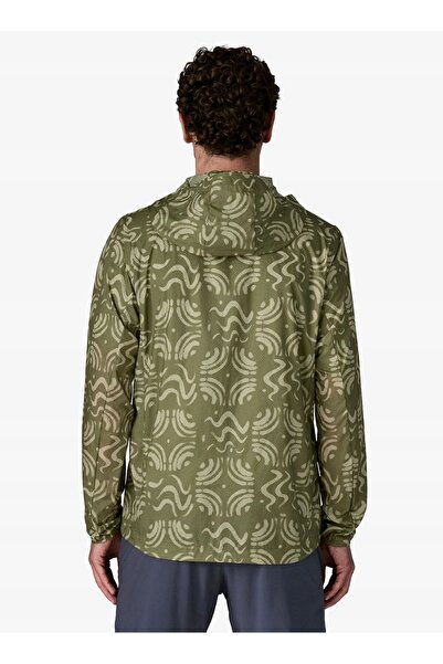Patagonia Jachetă Houdini tip windbreaker - nisipiu cu valuri/verde caper M