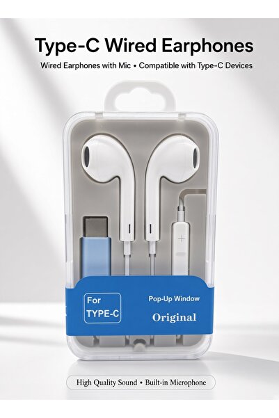 Arabash Type C Wired Earphones for Samsung iPhone In Ear Headphones with Micr...