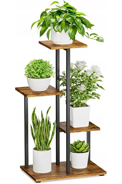 NO BRAND Etajeră pentru plante cu 4 niveluri iDavosic.ly, metal, rafturi din ...