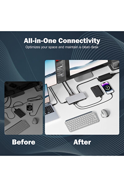 Digitus Stație de andocare USB-C cu 11 porturi, 4K/60Hz HDMI/DP, mufă DC 150W