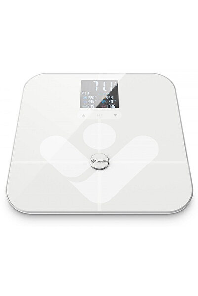 NO BRAND TrueLife FitScale W7 BT – Cântar diagnostic Bluetooth alb cu ecran LCD