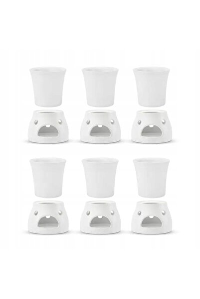 NO BRAND Căni de piatră pentru vin fierbinte KERA CERAMICS WHITE WATRA 12 el.
