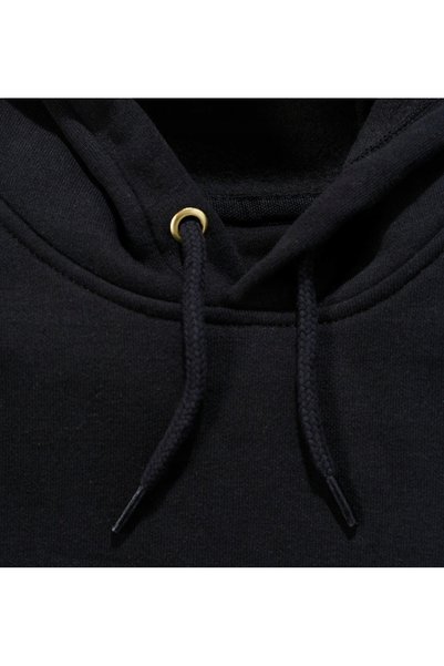 Carhartt Hanorac bărbătesc cu glugă și logo pe mânecă - negru S