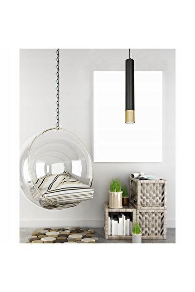 NO BRAND Luminex Lampă suspendată Negru Auriu Nest 1xGU10 8W Metal IP20