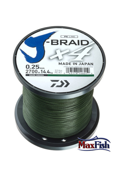NO BRAND DAIWA J-BRAID X4 VERDE ÎNCHIS 2700m-0,21mm Fir textil împletit