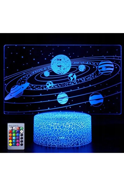 NO BRAND Lampă de veghe LED 3D Planete Universului 16 Culori Premium