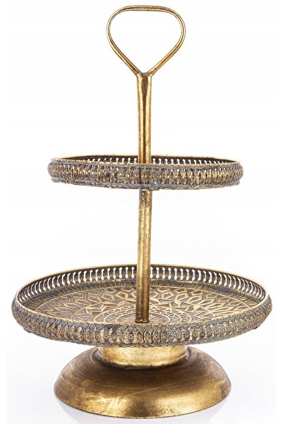 NO BRAND Tavă decorativă din metal auriu pentru raft, 55x37 cm