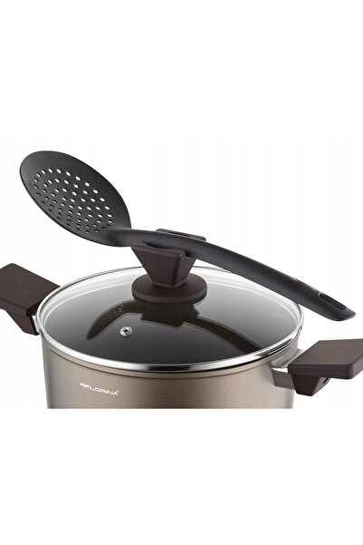 NO BRAND Oală Florina Aston 22 cm, 3 L, din aluminiu, aurie, cu capac, compat...