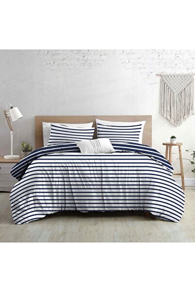 NO BRAND Set de lenjerie de pat din bumbac 160x200 cm, model „Dungi” Captain ...