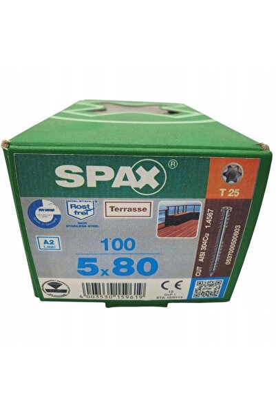 Spax Șuruburi pentru lemn 5 x 80 mm / 100 bucăți