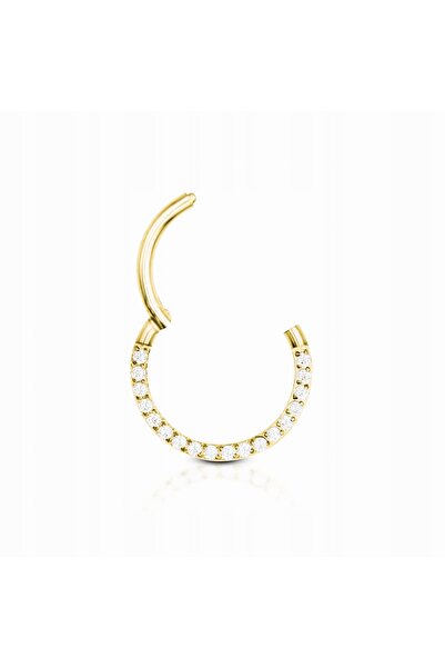 NO BRAND PIERCING Cercel Clicker auriu CERCEL cu zirconii SEPTUM Daith TITAN ...