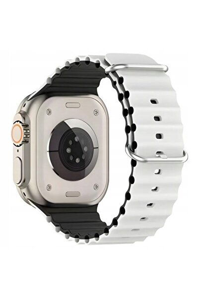 Beline Curea Apple Watch din silicon Waves 38/40/41mm alb-negru