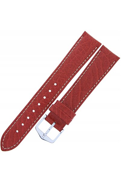 NO BRAND HIRSCH Jumper L - ROȘU - 18 mm - Curea de ceas din piele