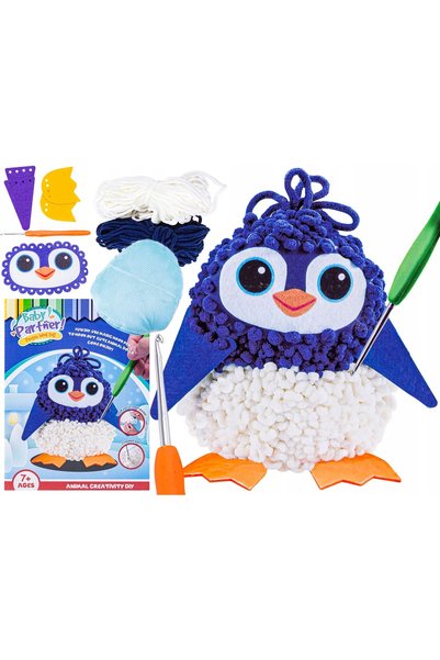 ChRLD Kit creativ pentru cusut: Pungă de pluș pentru pernă-pinguin animal de ...
