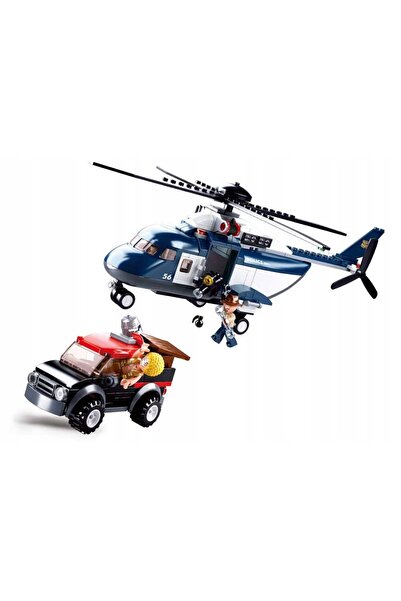 Sluban Set de construcție Elicopter de poliție și Mașină de poliție 285 piese...