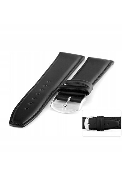 NO BRAND HORIDO 0077 - NEGRU - 19mm - Curea de ceas din piele texturată