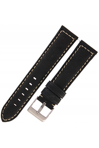 NO BRAND DILOY 396 - NEGRU - 20mm - Curea de ceas din piele