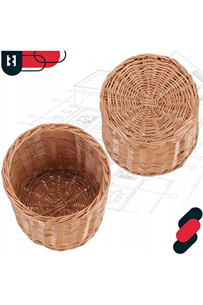 NO BRAND Ghiveci cu husă din răchită naturală, coș împletit pentru flori/plan...