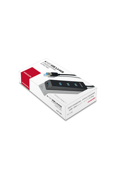 Axagon HUB HUE-S2BL cu 4 porturi USB 3.2 Gen 1, hub de încărcare, cablu de 1....