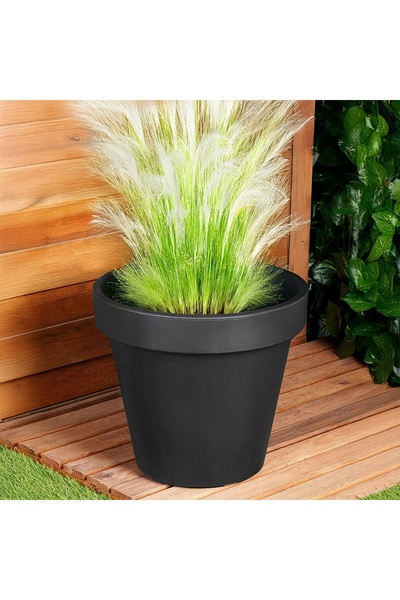 Vilde Jardinieră mare de grădină, ghiveci de exterior, din plastic, rotundă, ...