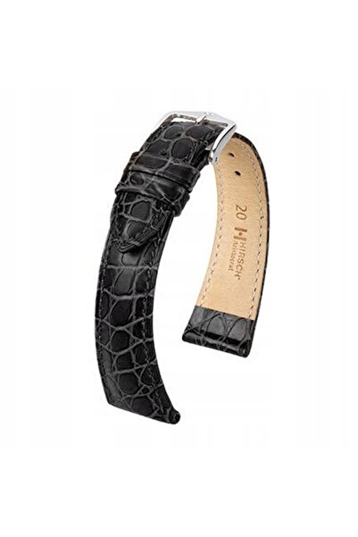 NO BRAND HIRSCH Aristocrat L - NEGRU - 20 mm - Curea de ceas din piele