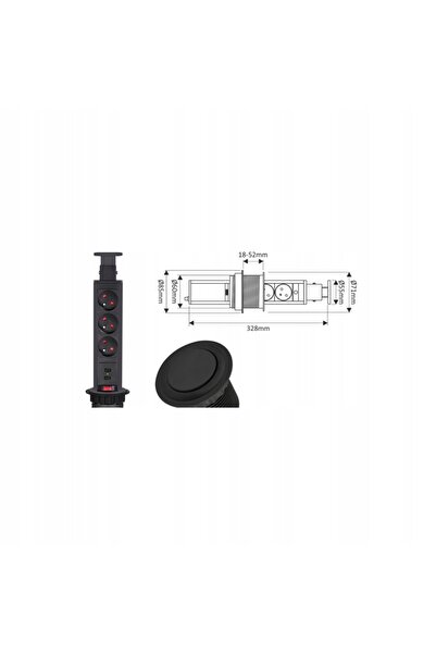 NO BRAND SERTAR DE MOBILIER EXTRACTIBIL, ÎNCASTRAT, LIFT BOX USB