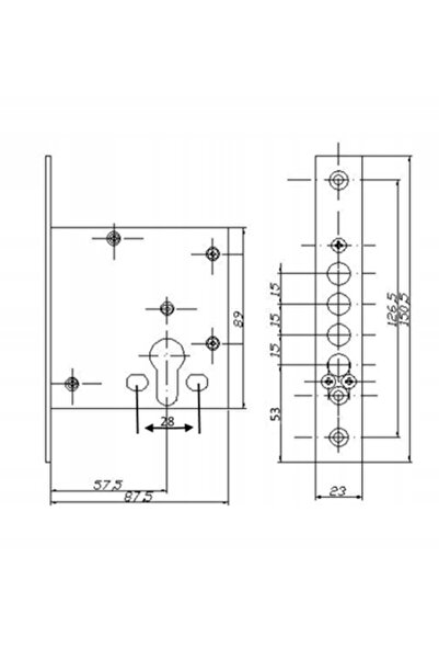 NO BRAND Broască superioară pentru uși chinezești model 08AG, față 150/23mm -...