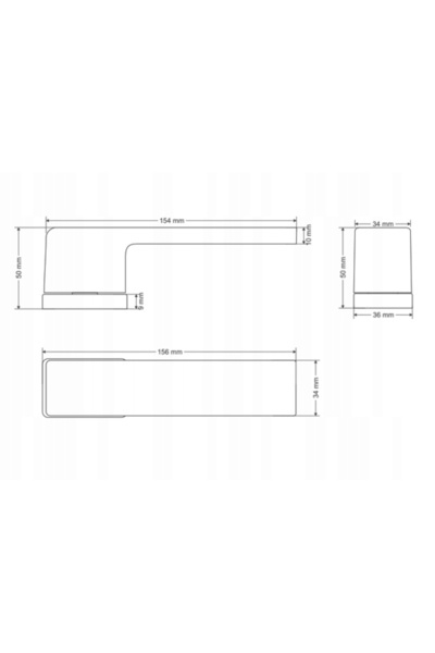 NO BRAND Mâner VDS R71 CUBE dreptunghiular crom lustruit