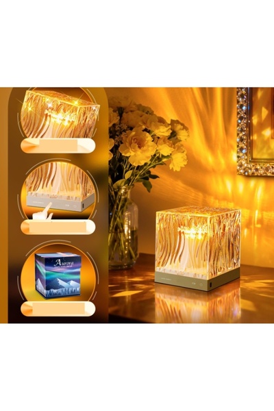 NO BRAND PROIECTOR DE AURORĂ BOREALĂ CU TELECOMANDĂ AURORA LED – LAMPĂ DE NOA...