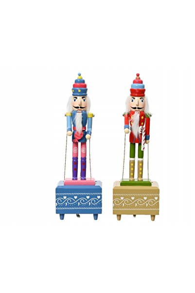 NO BRAND Cutie muzicală – figurină soldat „Bunicul Nucilor”, albastră