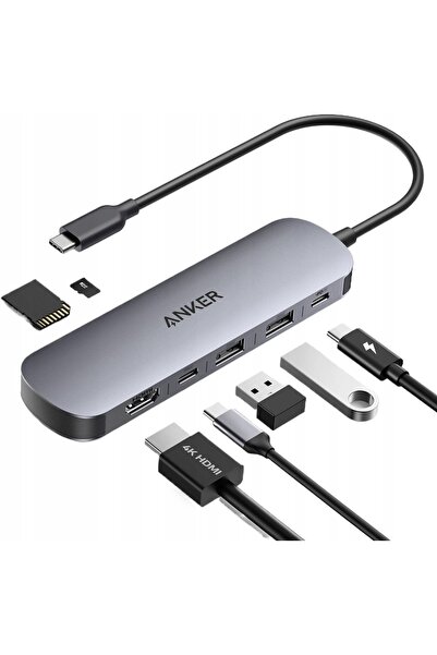 Anker Hub USB Tip C Nano 7 în 1 Pasiv Gri
