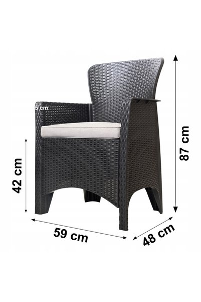 bauerkraft Set de mobilier de grădină complet cu fotolii și masă, Technoratta...