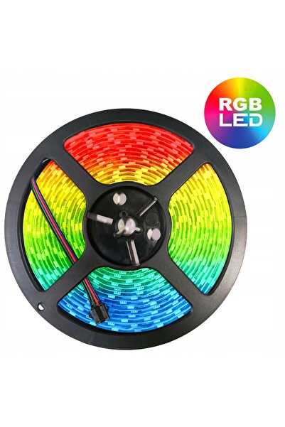 NO BRAND Bandă LED SMD flexibilă 5m RGB colorată IP20 1500lm 12V 72W + CABLU