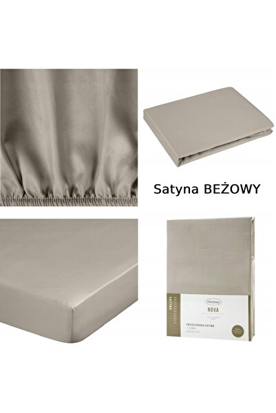 NO BRAND Cearșaf de pat cu elastic din bumbac satinat 100x200