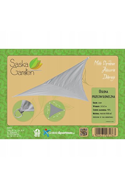 SASKA GARDEN Velă de umbrire 1031767 Gri 300 x 300 x 200 cm