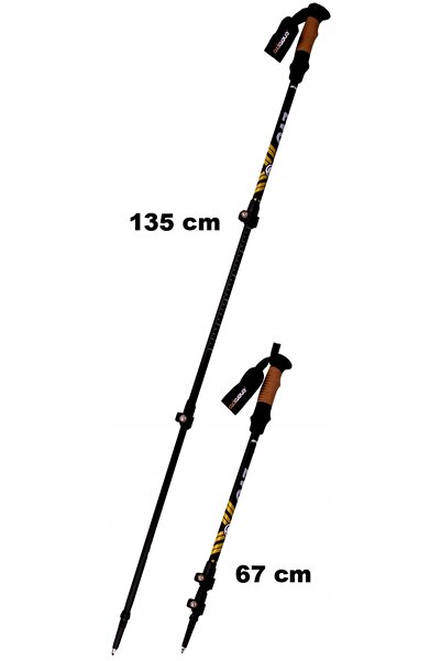 Enero Bețe de Nordic Walking, bețe de mers pliabile din aluminiu, husă de tra...